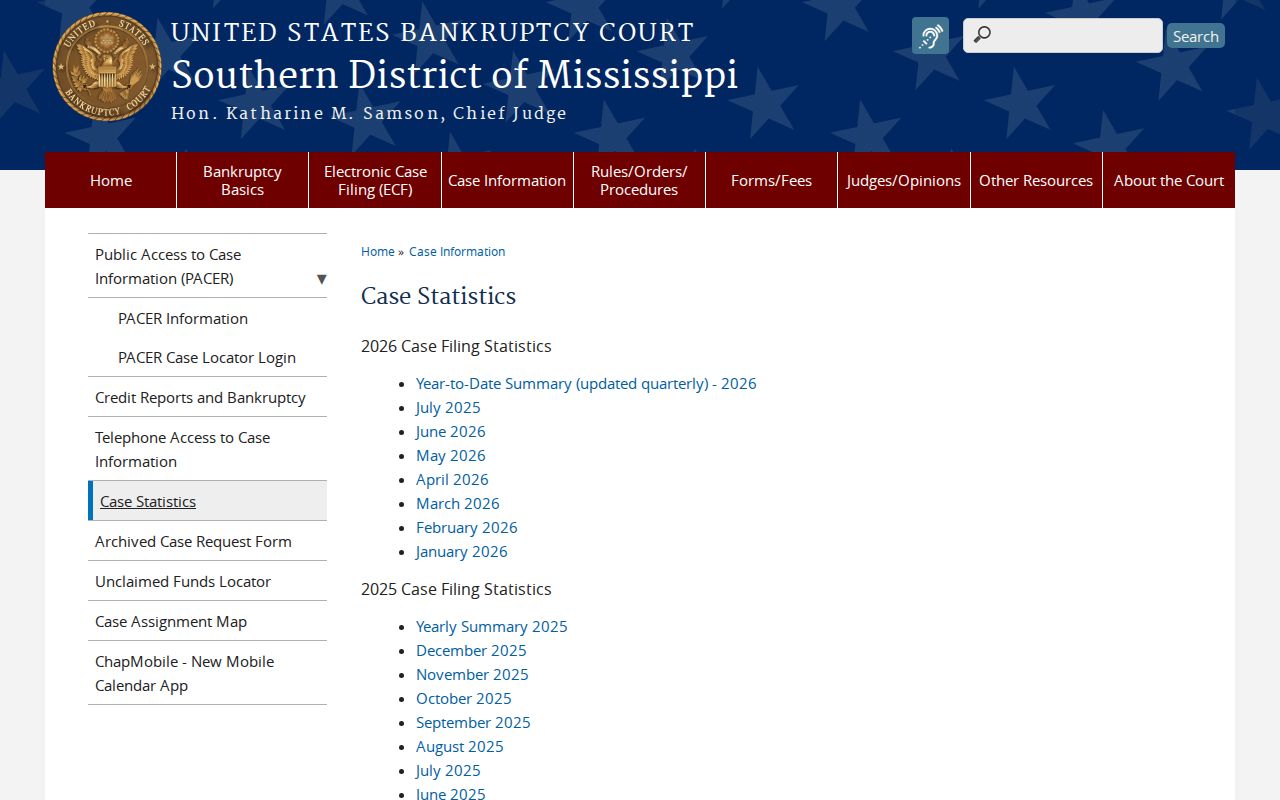 Walthall County court docket bankruptcy statistics source